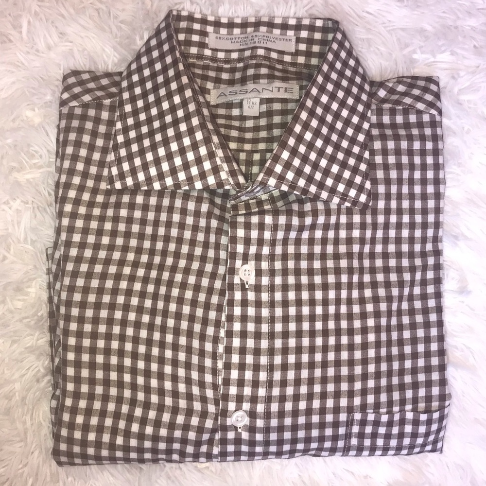 Men’s Assante Long Sleeve Dress Shirt Size 17 1/2 - Picture 8 of 8